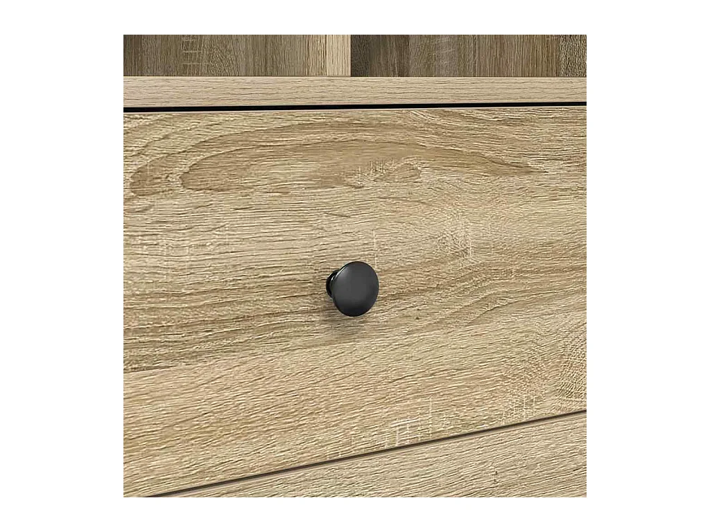 Bureau avec rangement en chêne Sonoma et bois d'ingénierie