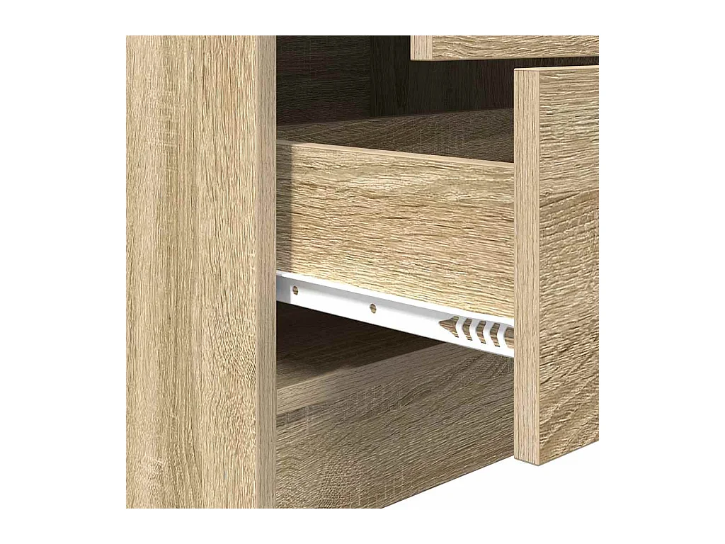 Bureau avec rangement en chêne Sonoma et bois d'ingénierie