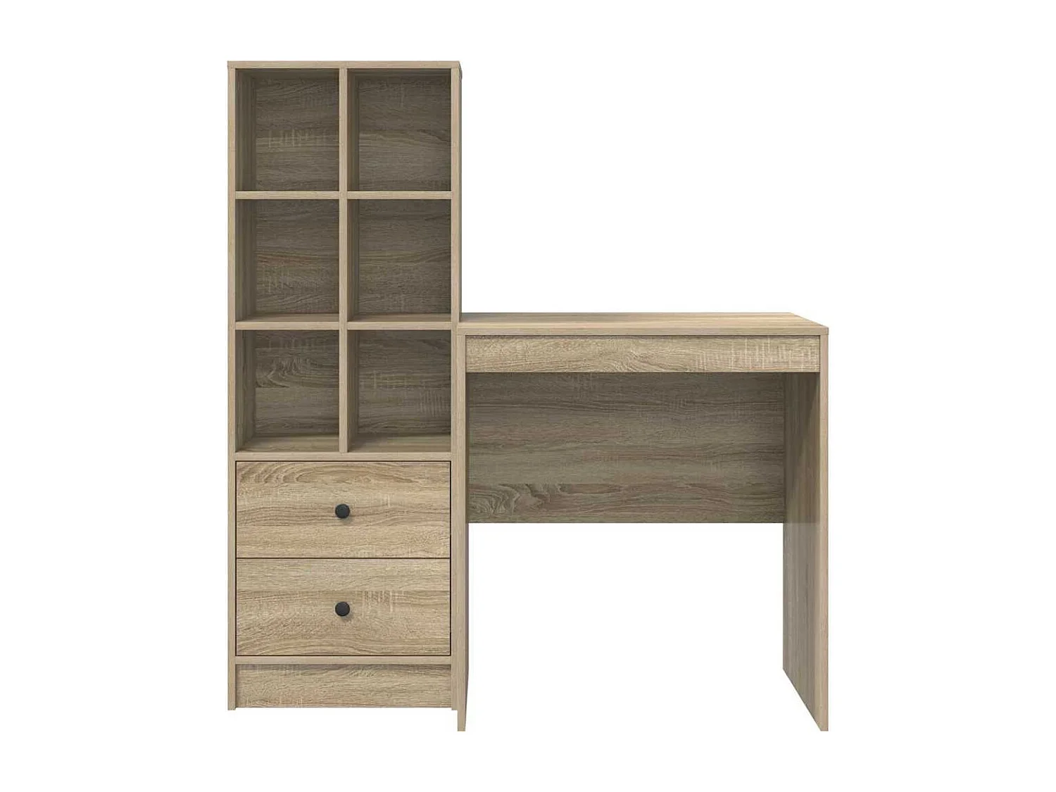 Bureau avec rangement en chêne Sonoma et bois d'ingénierie