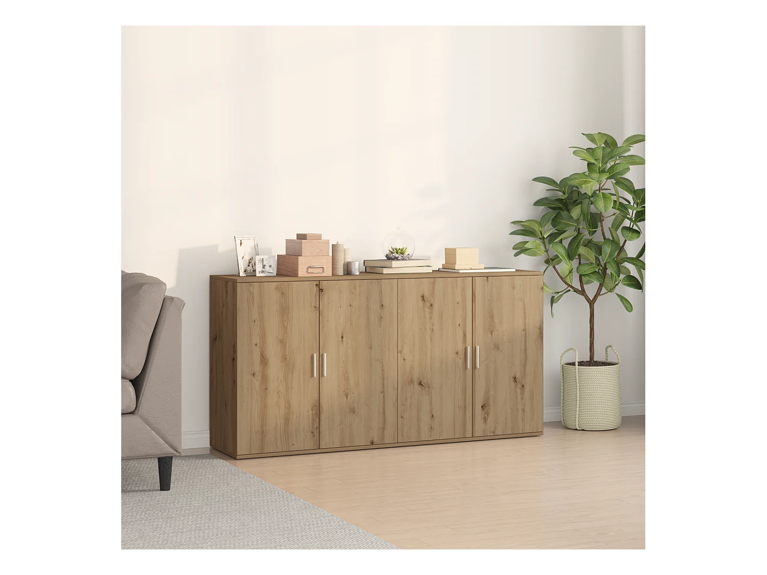 Credenze 2 pz Rovere Artisan 79x38x80 cm Legno ingegnerizzato