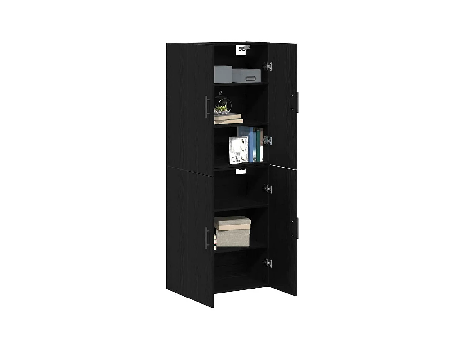 Mobili in rovere nero a 2 pezzi 69,5x34x180 cm in legno composito