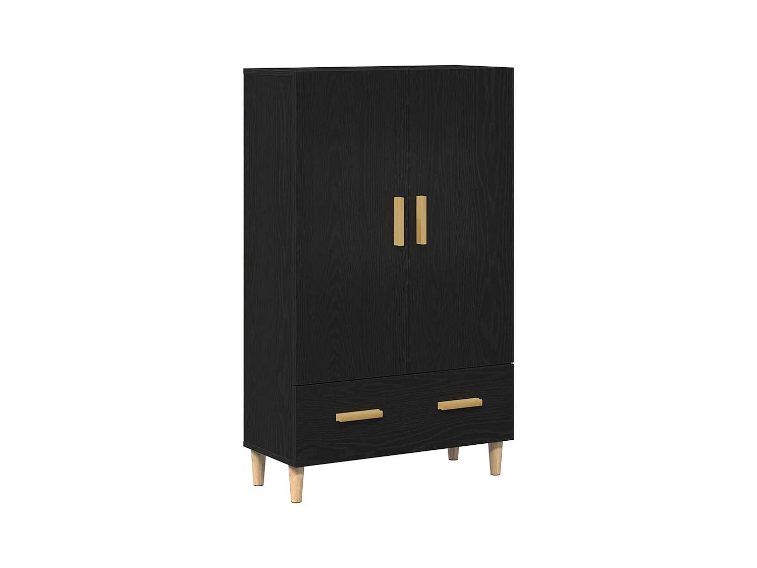 Highboard en Chêne Noir, 70x31x115 cm, Fabriqué en Bois d'ingénierie
