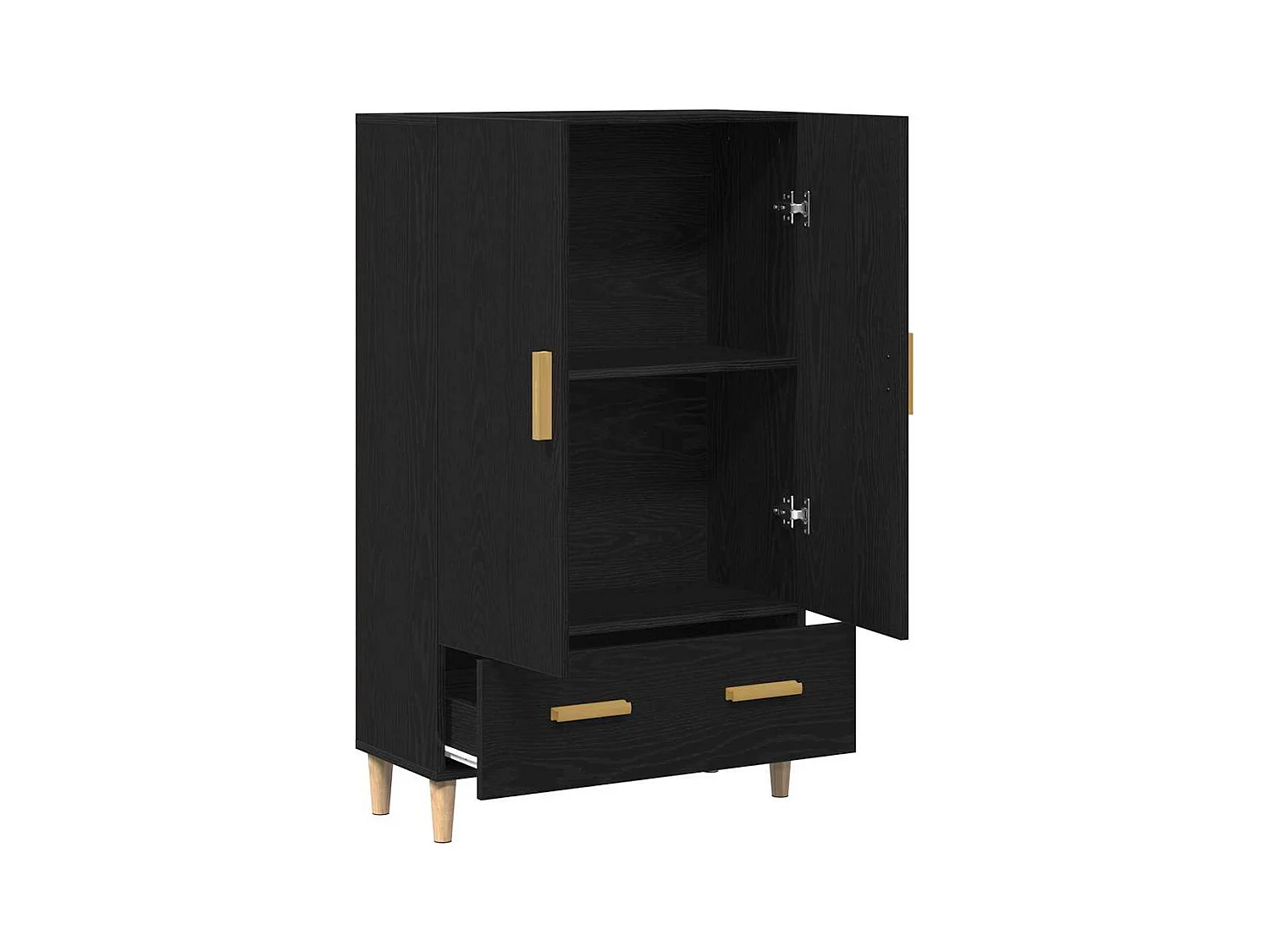 Highboard en Chêne Noir, 70x31x115 cm, Fabriqué en Bois d'ingénierie