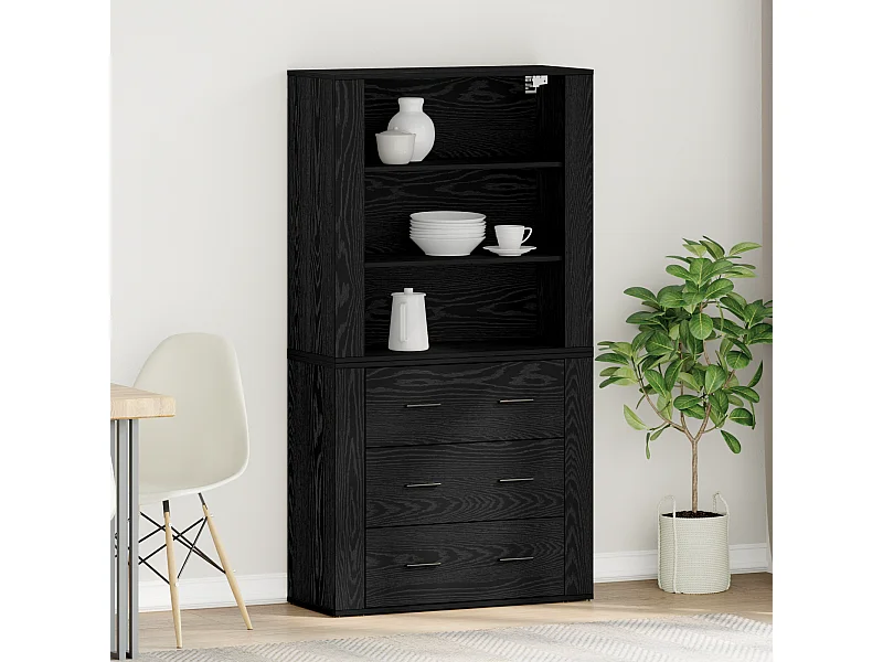Highboard Chêne Noir Bois d'ingénierie