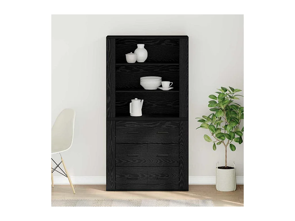 Highboard Chêne Noir Bois d'ingénierie