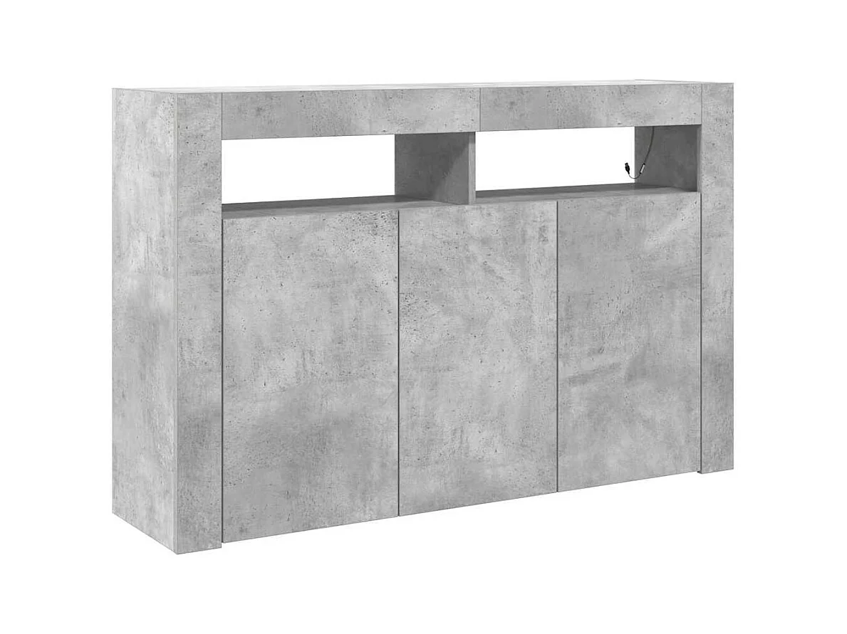 Buffet Gris Béton Bois Reconstitué 116 x 30 x 75 cm Rectangulaire