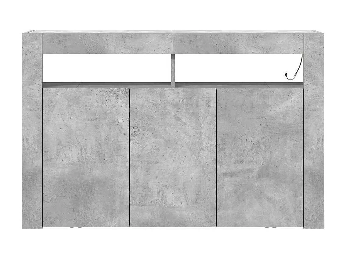 Buffet Gris Béton Bois Reconstitué 116 x 30 x 75 cm Rectangulaire