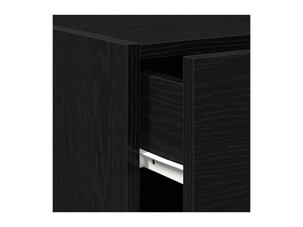 Buffet Noir Chêne 30x42,5x93 cm Bois aggloméré