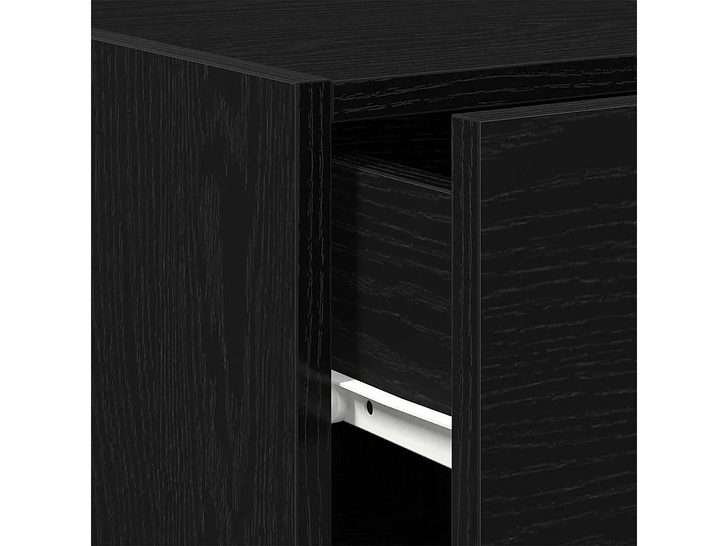 Buffet Noir Chêne 30x42,5x93 cm Bois aggloméré