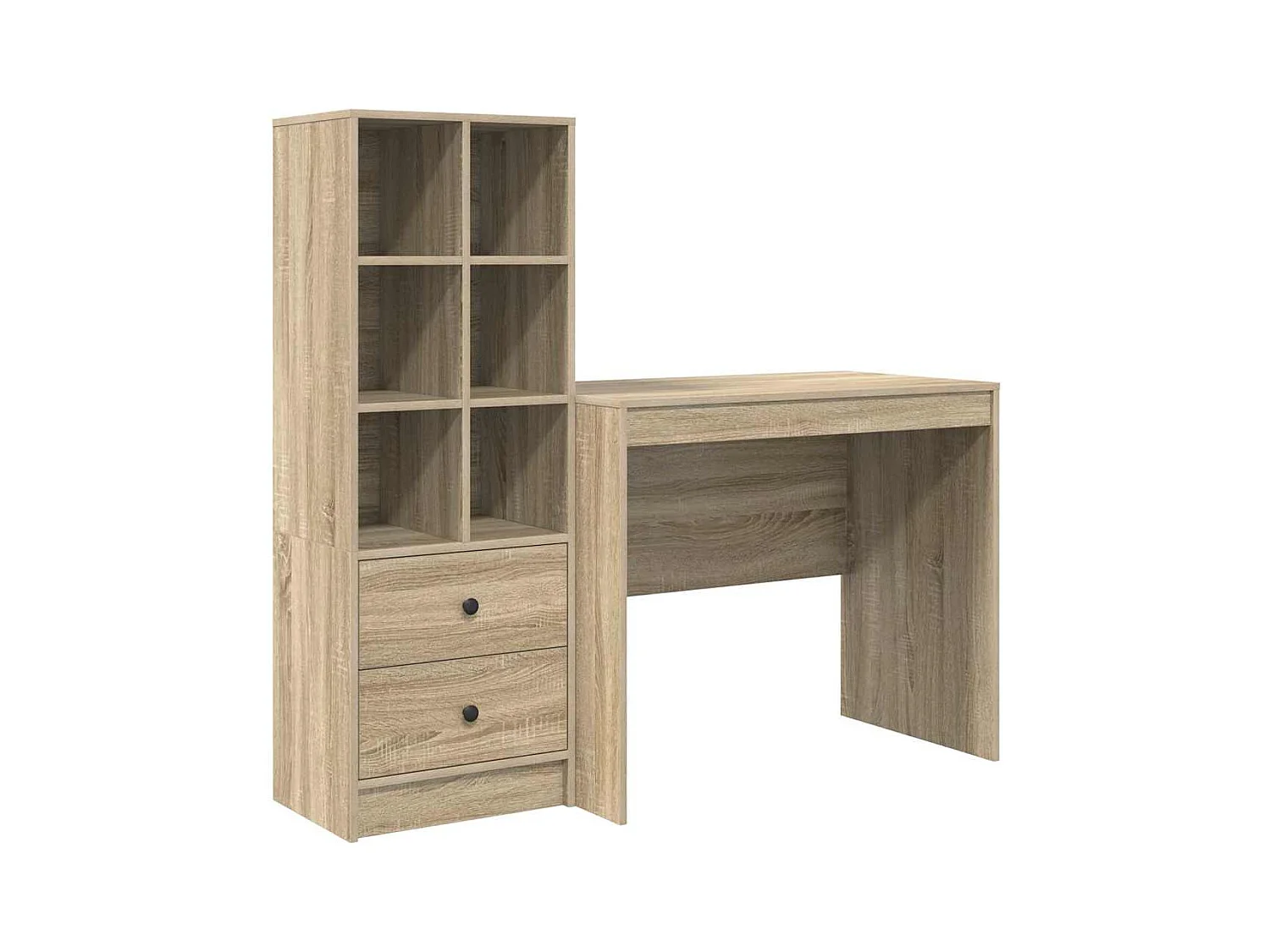 Schreibtisch mit Stauraum Sonoma Eiche Holzwerkstoff