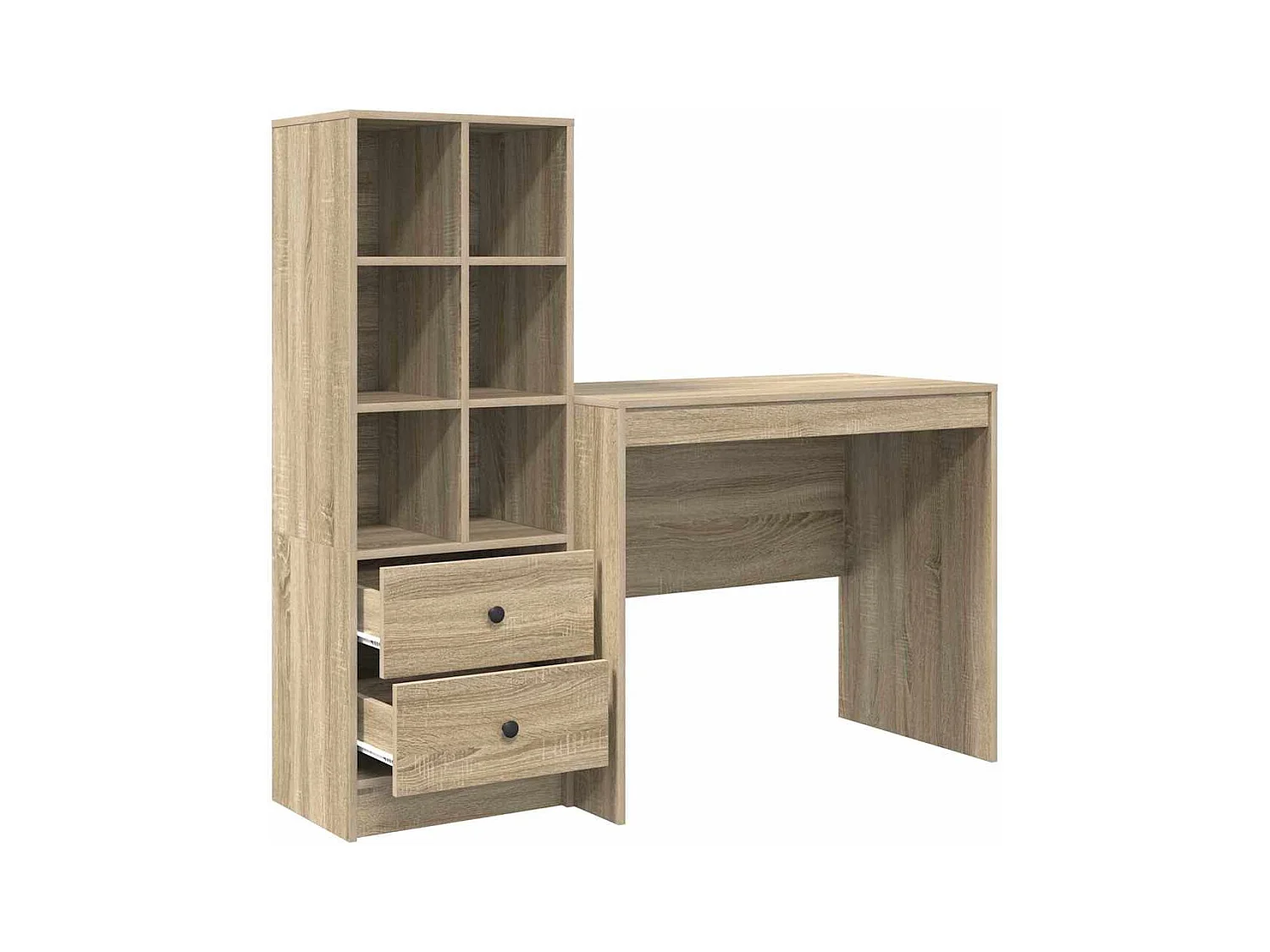 Schreibtisch mit Stauraum Sonoma Eiche Holzwerkstoff