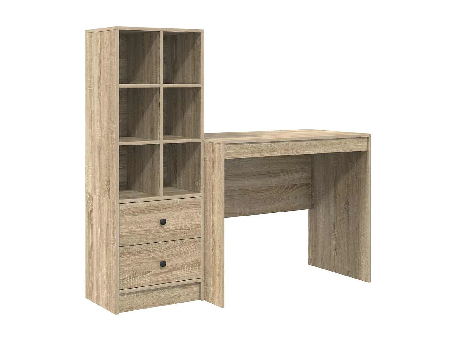 Schreibtisch mit Stauraum Sonoma Eiche Holzwerkstoff