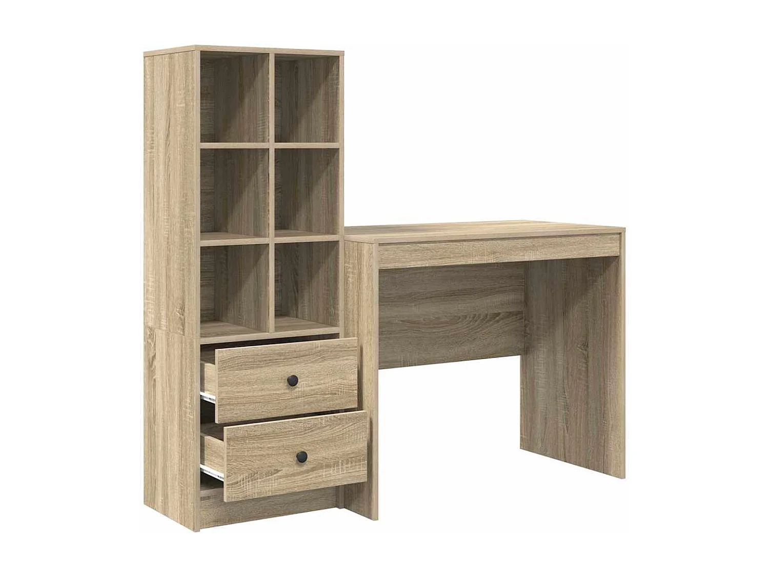 Schreibtisch mit Stauraum Sonoma Eiche Holzwerkstoff
