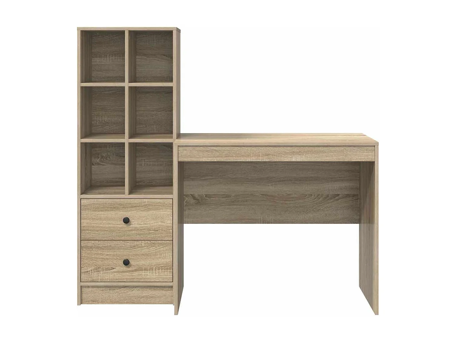 Schreibtisch mit Stauraum Sonoma Eiche Holzwerkstoff