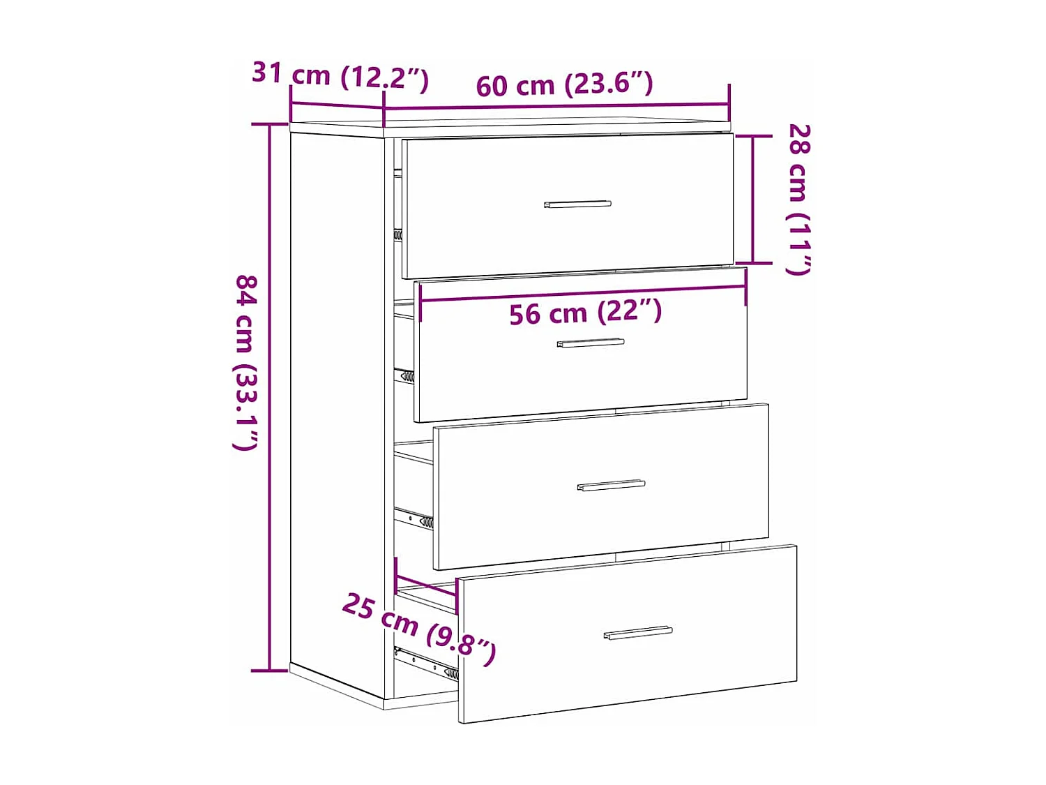 Buffet Chêne artisan 60 x 39 x 80 cm Bois d'ingénierie