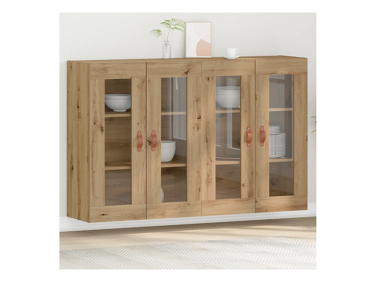 Buffets Muraux 2 pcs en Chêne Artisan 69,5 x 34 x 90 cm - Bois d'Ingénierie