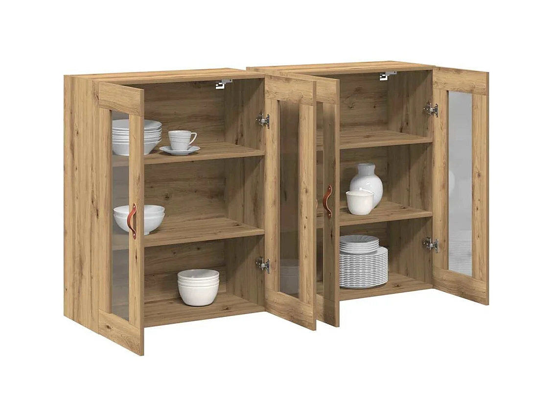 Buffets Muraux 2 pcs en Chêne Artisan 69,5 x 34 x 90 cm - Bois d'Ingénierie