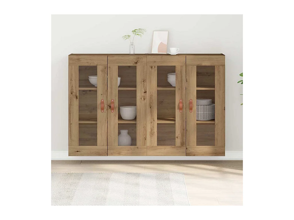 Buffets Muraux 2 pcs en Chêne Artisan 69,5 x 34 x 90 cm - Bois d'Ingénierie