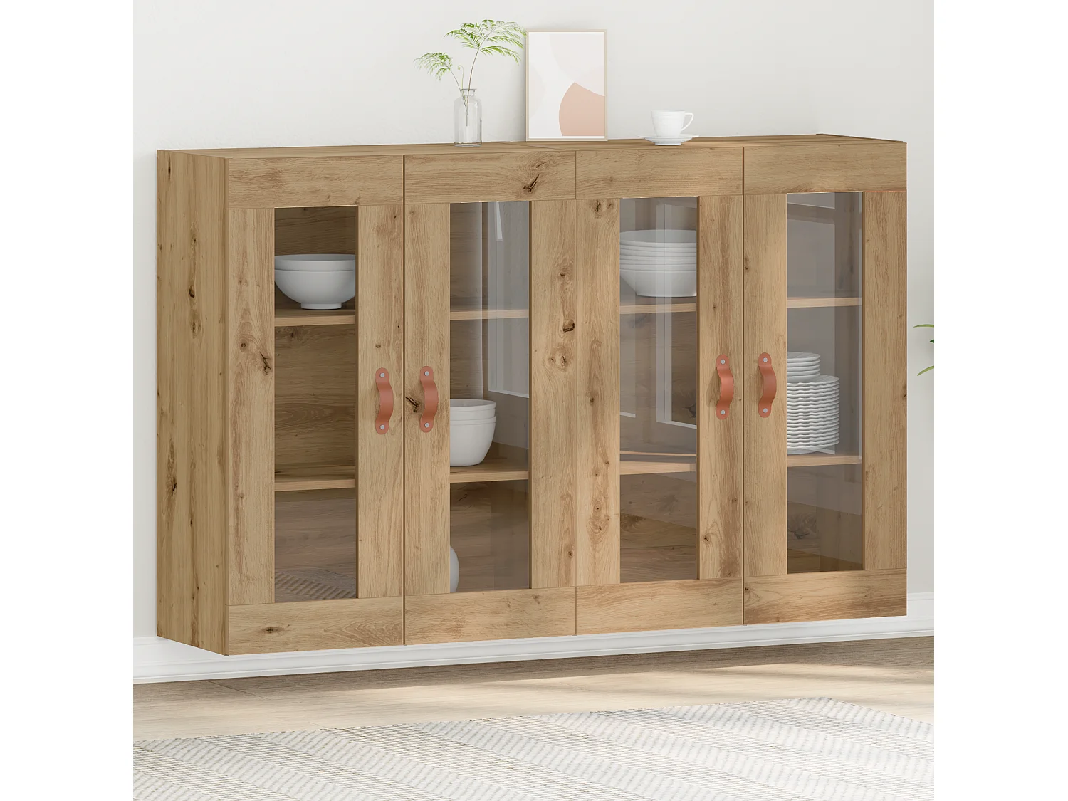 Buffets Muraux 2 pcs en Chêne Artisan 69,5 x 34 x 90 cm - Bois d'Ingénierie