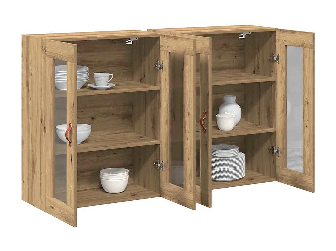 Buffets Muraux 2 pcs en Chêne Artisan 69,5 x 34 x 90 cm - Bois d'Ingénierie