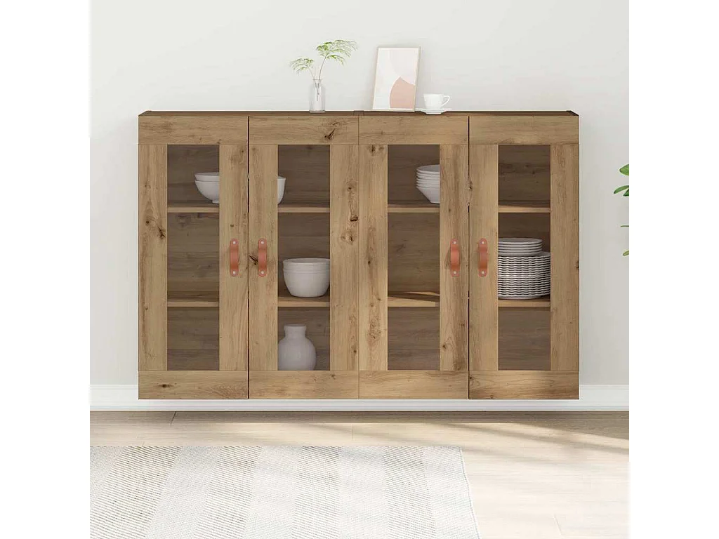Buffets Muraux 2 pcs en Chêne Artisan 69,5 x 34 x 90 cm - Bois d'Ingénierie