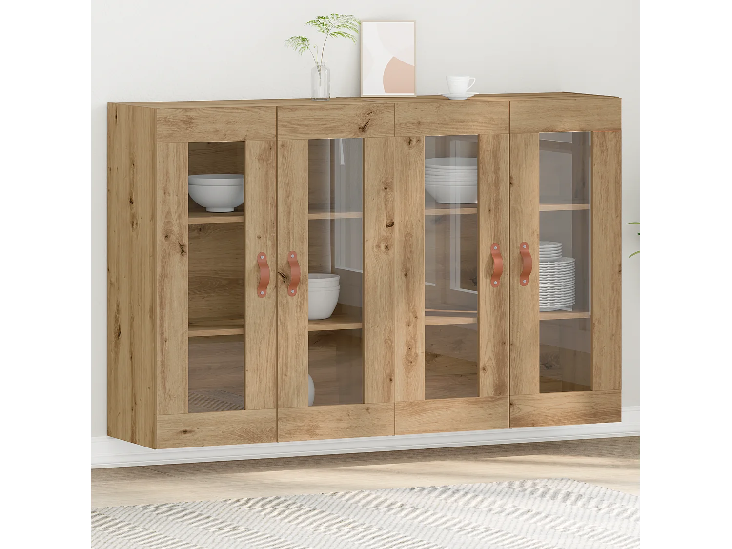 Buffets Muraux 2 pcs en Chêne Artisan 69,5 x 34 x 90 cm - Bois d'Ingénierie