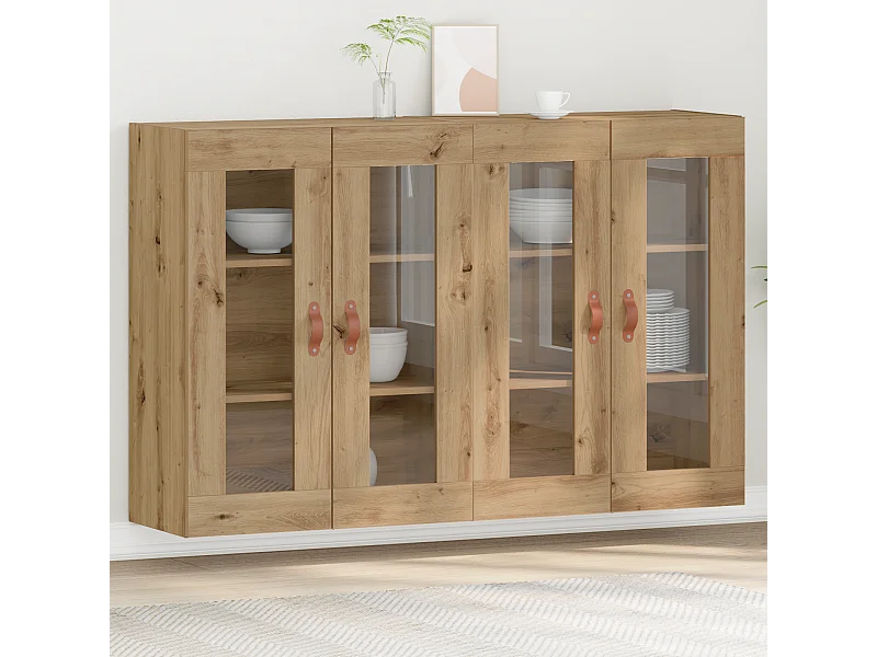 Buffets Muraux 2 pcs en Chêne Artisan 69,5 x 34 x 90 cm - Bois d'Ingénierie