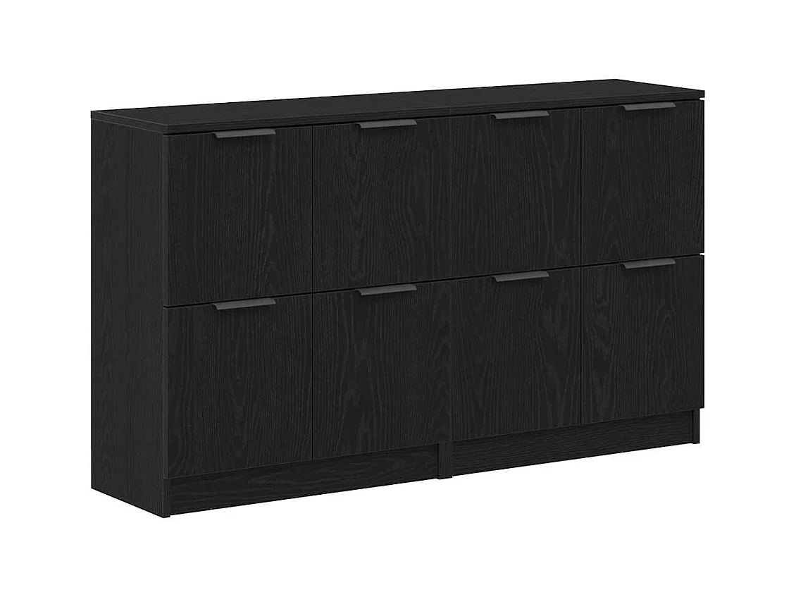 Buffets 2 pcs Chêne Noir 60x30x70 cm Bois d'ingénierie