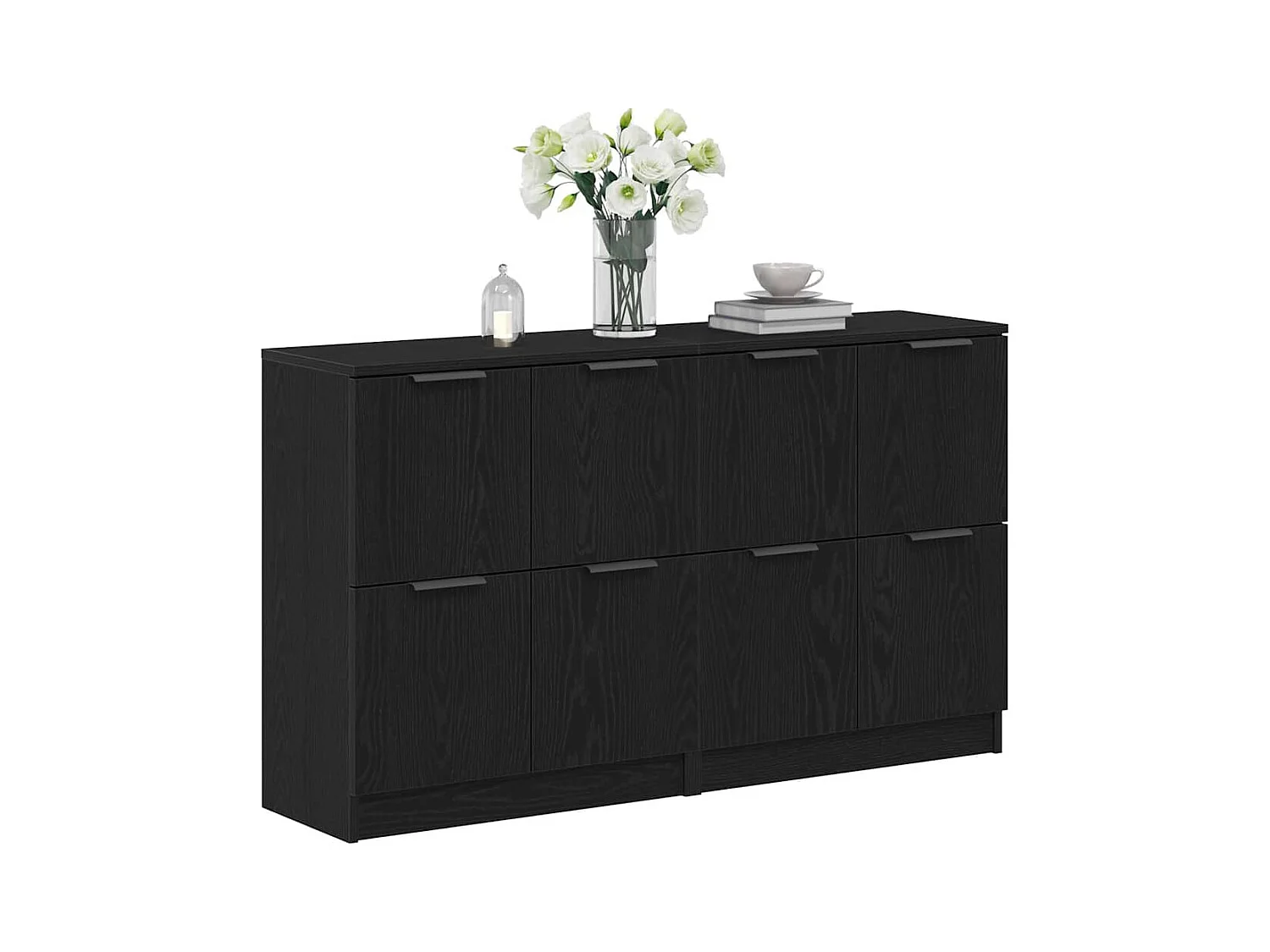 Buffets 2 pcs Chêne Noir 60x30x70 cm Bois d'ingénierie