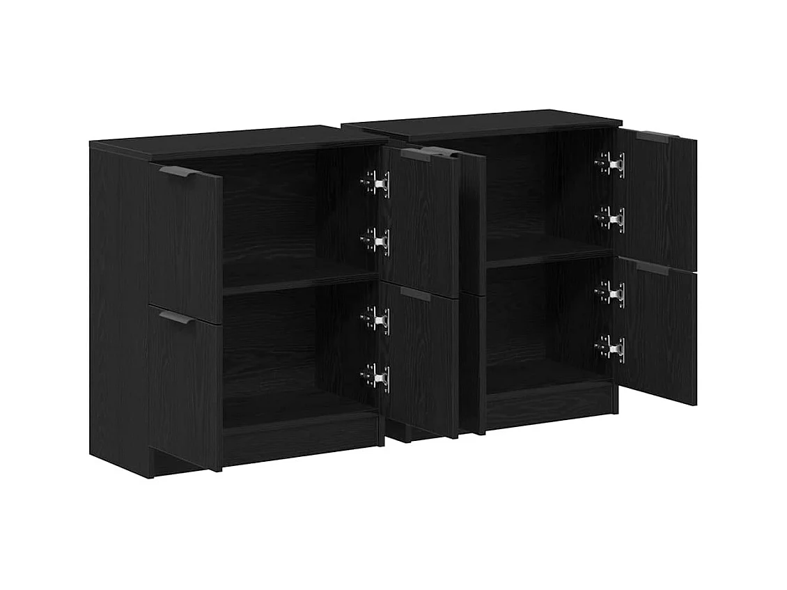Buffets 2 pcs Chêne Noir 60x30x70 cm Bois d'ingénierie