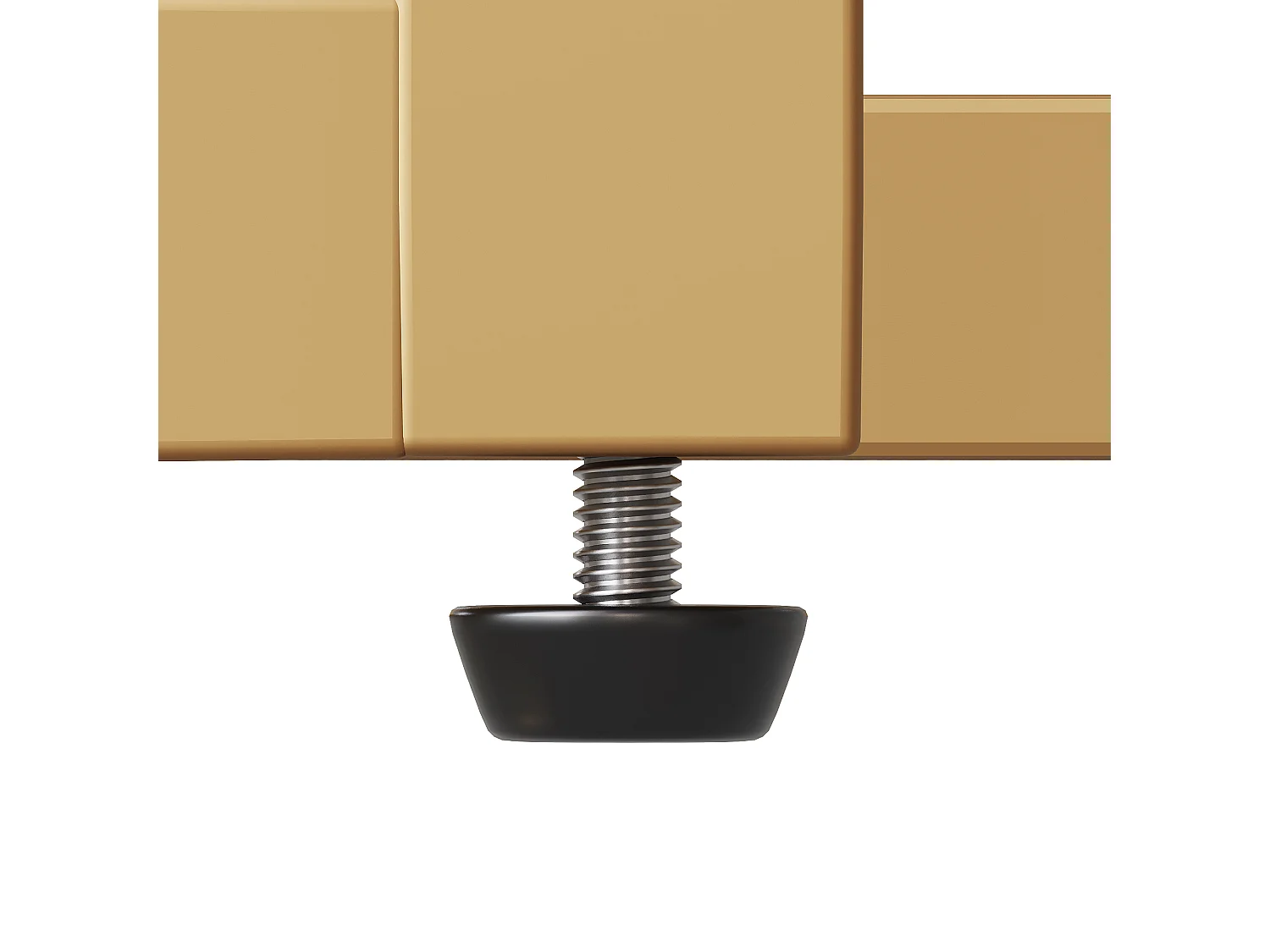 Wit dressoir met geometrisch design, gouden handgrepen en poten, MDF, (152x40x75 cm)