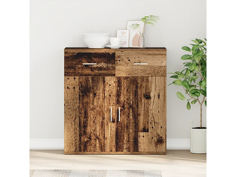 Buffet avec tiroir Vieux bois 79 x 38 x 80 cm Bois d'ingénierie