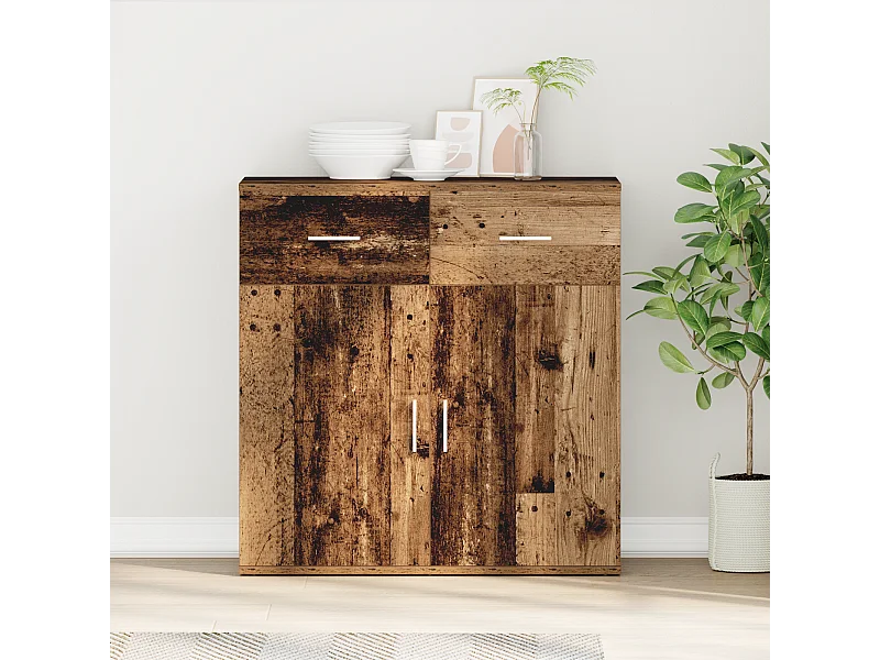 Buffet avec tiroir Vieux bois 79 x 38 x 80 cm Bois d'ingénierie