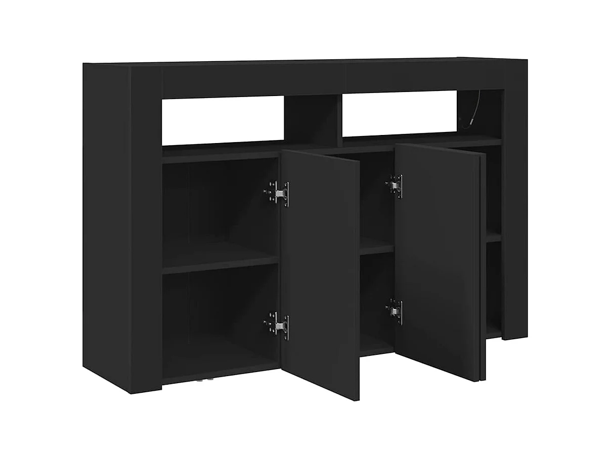 Buffet Noir Bois d'ingénierie 116 x 30 x 75 cm Buffet