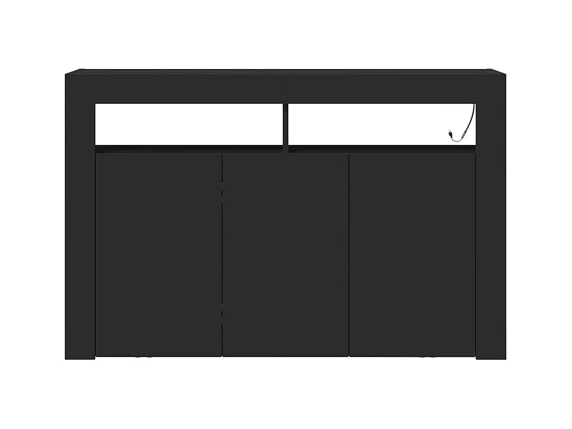Buffet Noir Bois d'ingénierie 116 x 30 x 75 cm Buffet