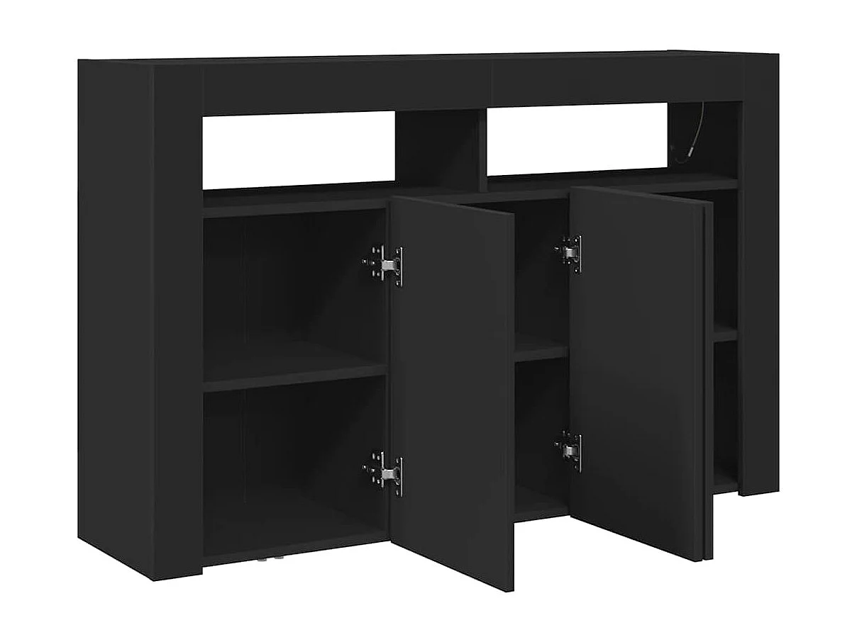 Buffet Noir Bois d'ingénierie 116 x 30 x 75 cm Buffet