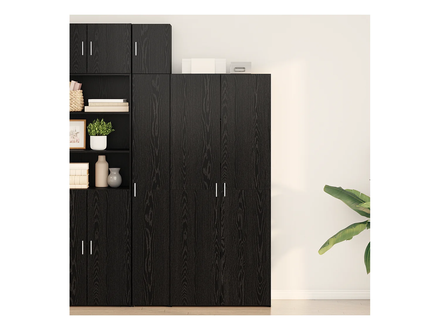 Buffet haut Chêne noir 40x42.5x185 cm Bois