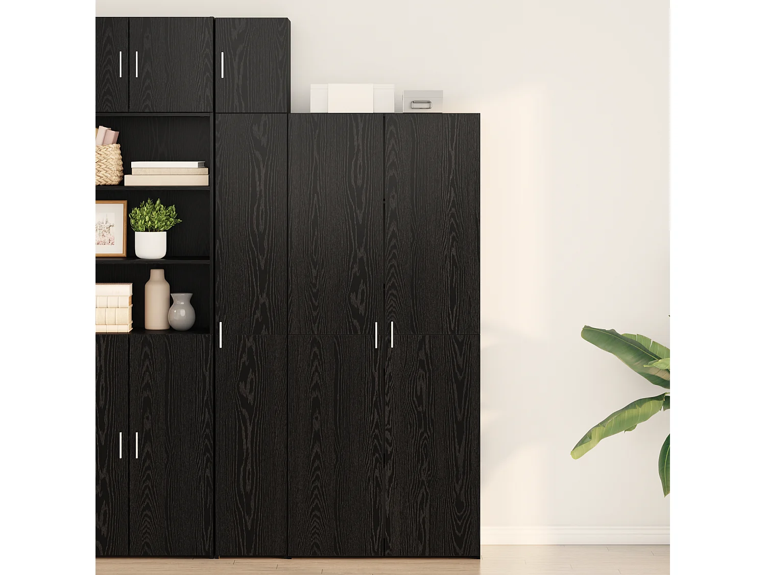 Buffet haut Chêne noir 40x42.5x185 cm Bois