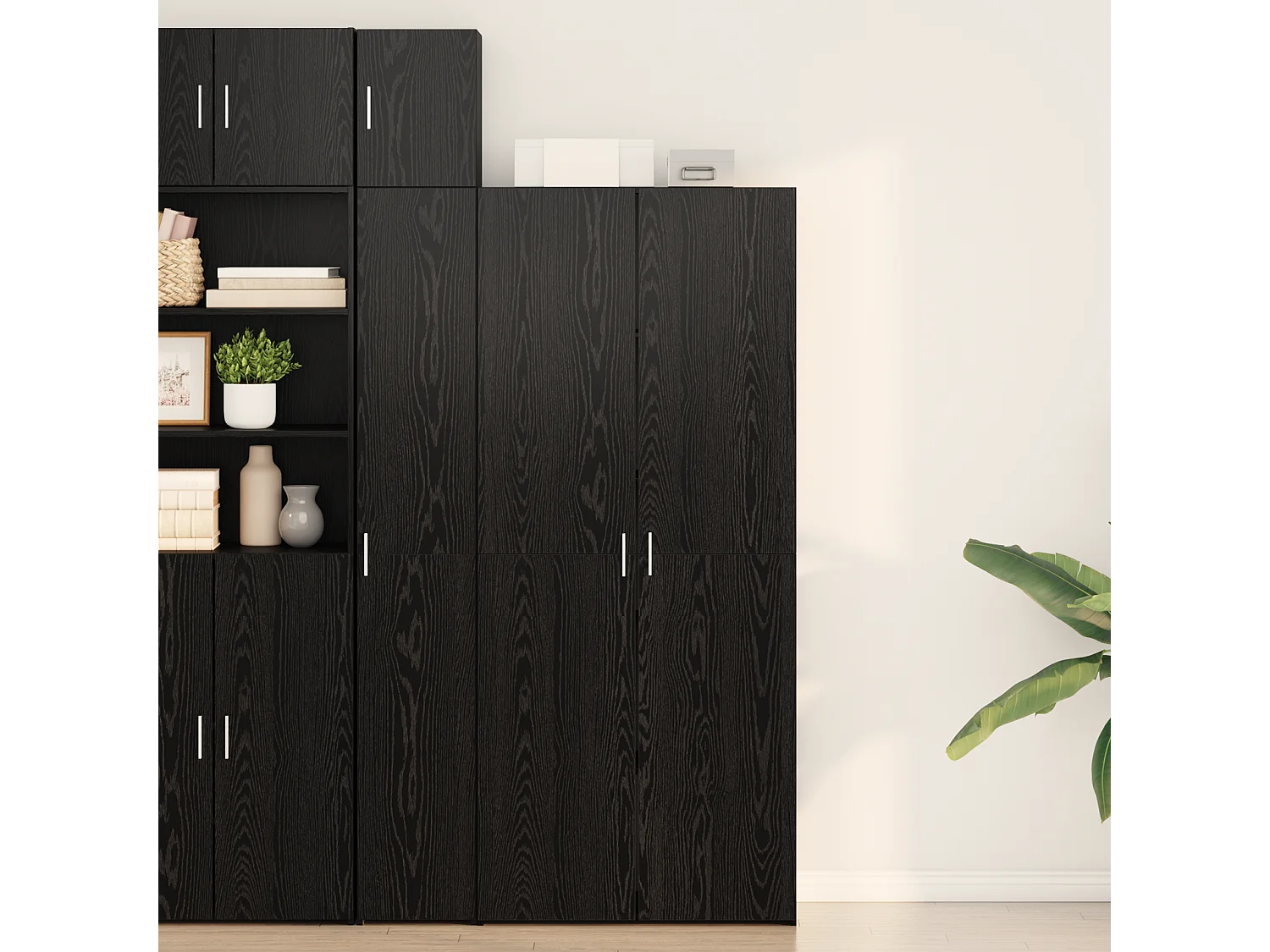 Buffet haut Chêne noir 40x42.5x185 cm Bois