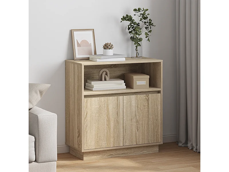 Buffet avec LED Chêne Sonoma 71x34,5x75 cm Bois reconstitué