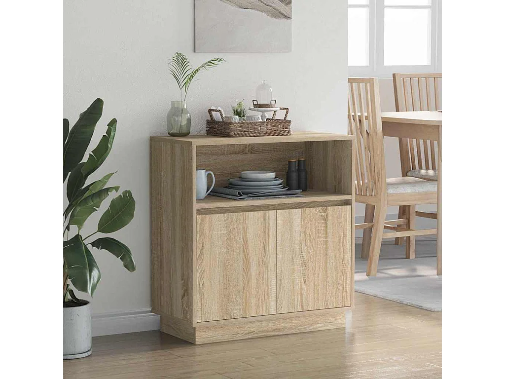 Buffet avec LED Chêne Sonoma 71x34,5x75 cm Bois reconstitué