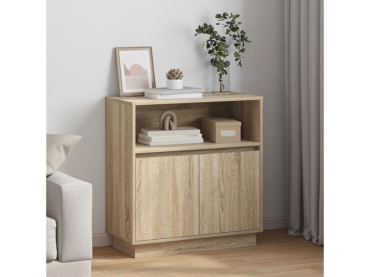 Buffet avec LED Chêne Sonoma 71x34,5x75 cm Bois reconstitué