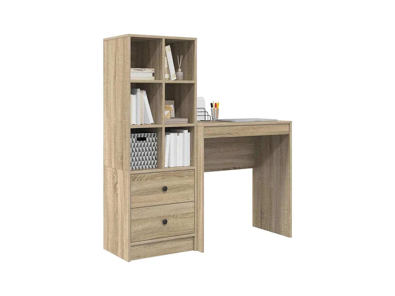 Bureau avec Rangement Chêne Sonoma Bois d'Ingénierie