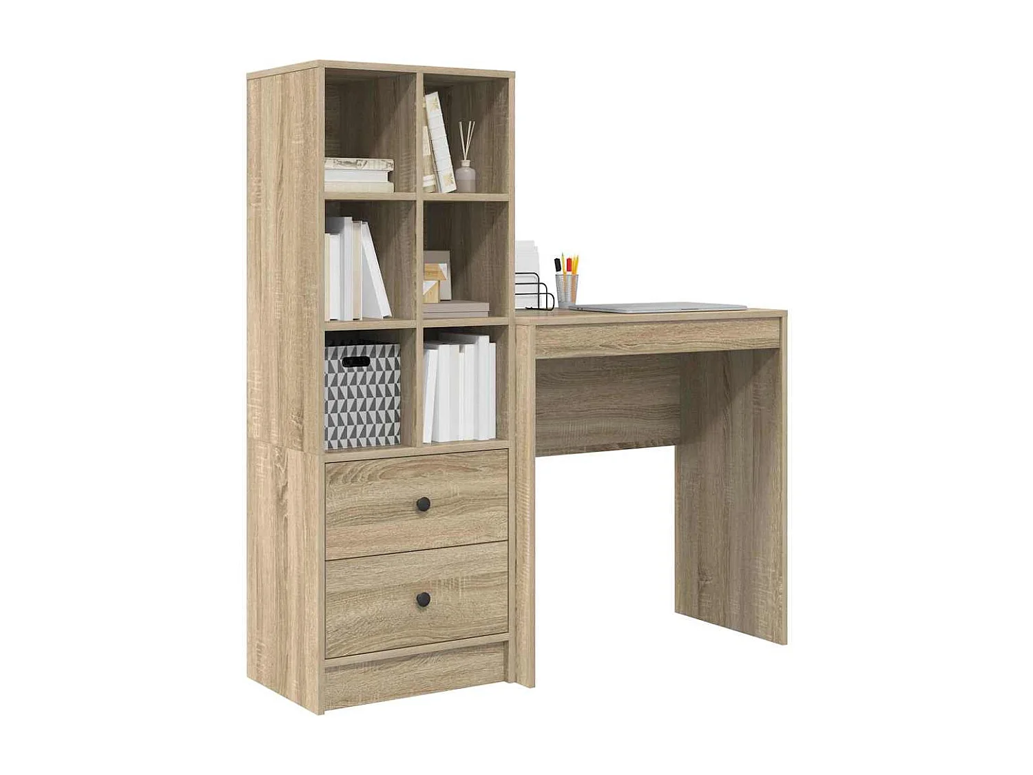 Bureau avec Rangement Chêne Sonoma Bois d'Ingénierie