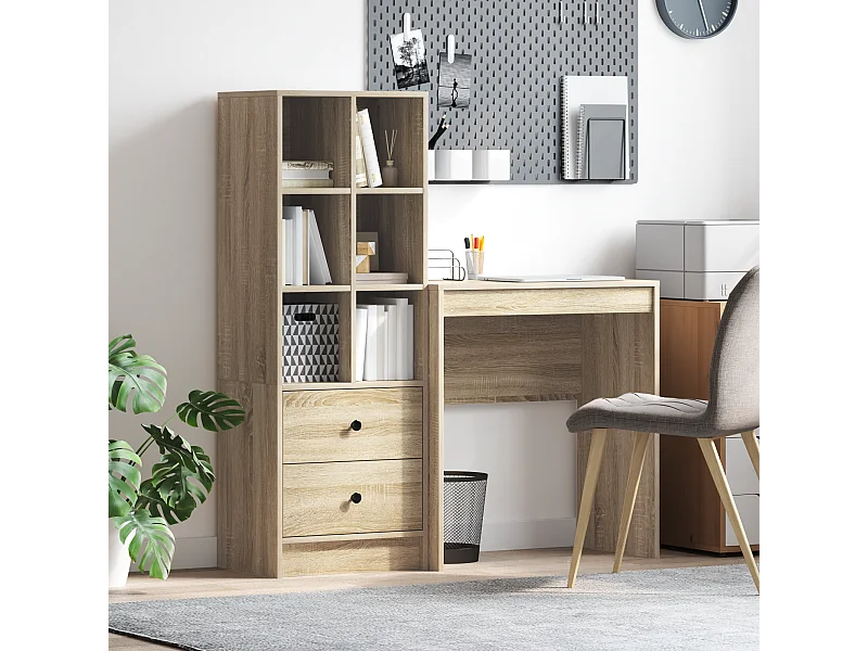 Bureau avec Rangement Chêne Sonoma Bois d'Ingénierie