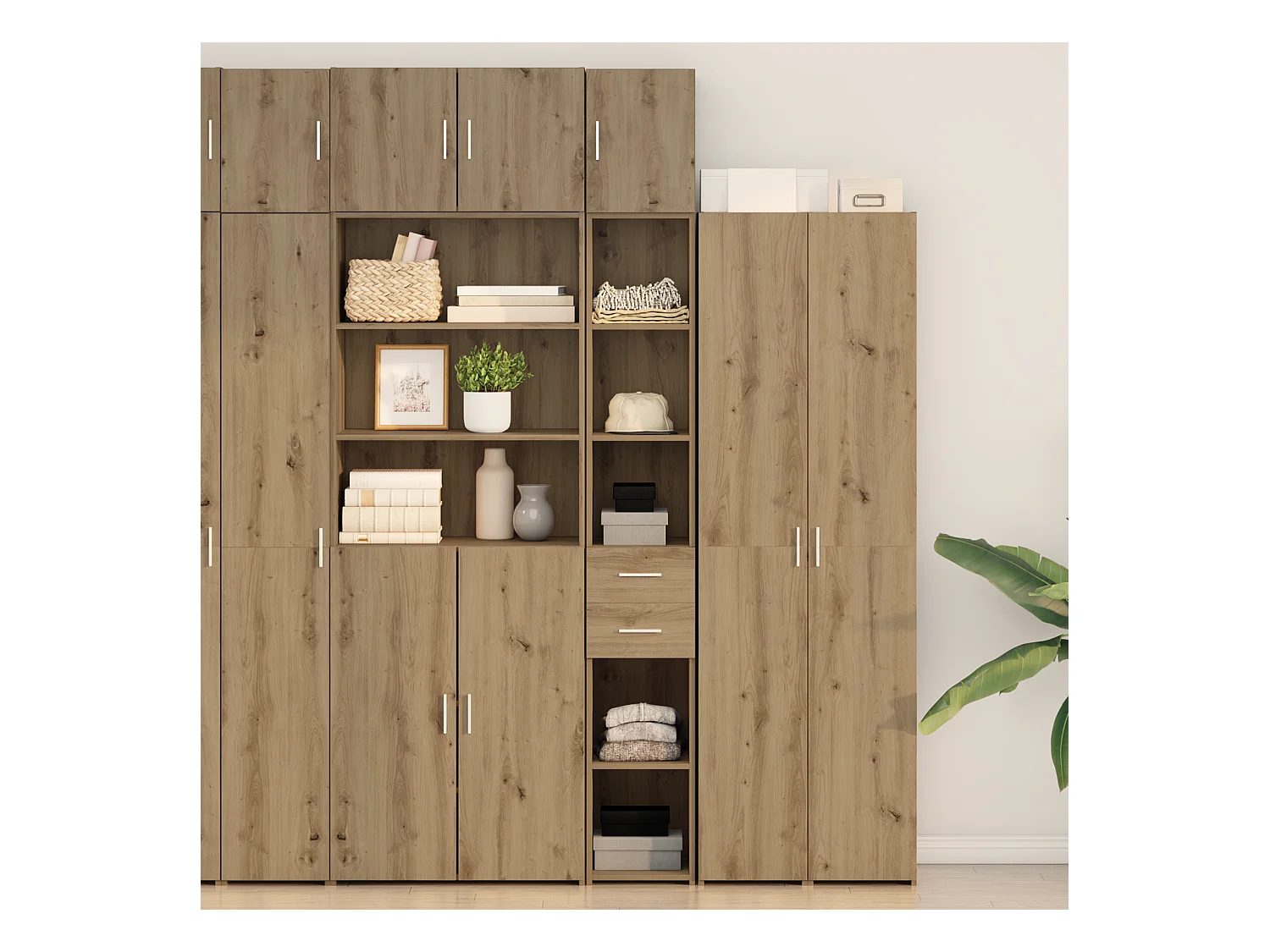 Meuble de rangement slim Chêne artisanal 30x42.5x225 cm Bois d'ingénierie