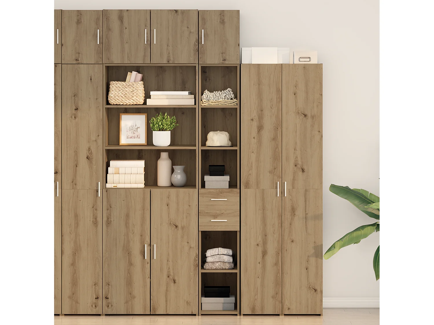 Meuble de rangement slim Chêne artisanal 30x42.5x225 cm Bois d'ingénierie