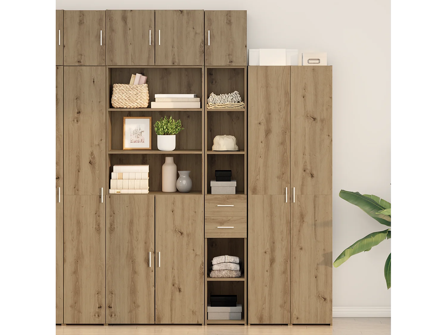 Meuble de rangement slim Chêne artisanal 30x42.5x225 cm Bois d'ingénierie