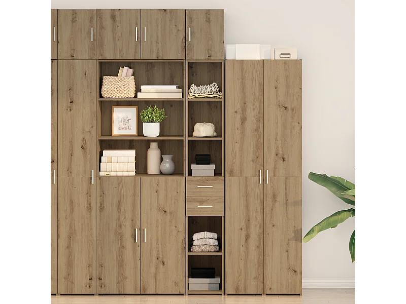 Meuble de rangement slim Chêne artisanal 30x42.5x225 cm Bois d'ingénierie