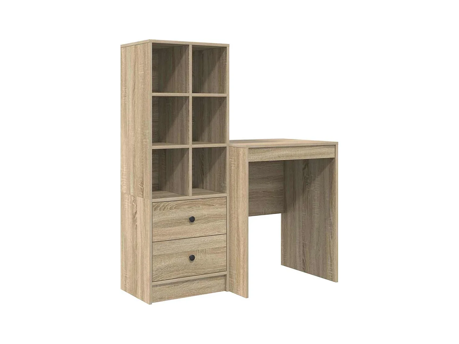 Schreibtisch mit Stauraum Sonoma Eiche Holzwerkstoff